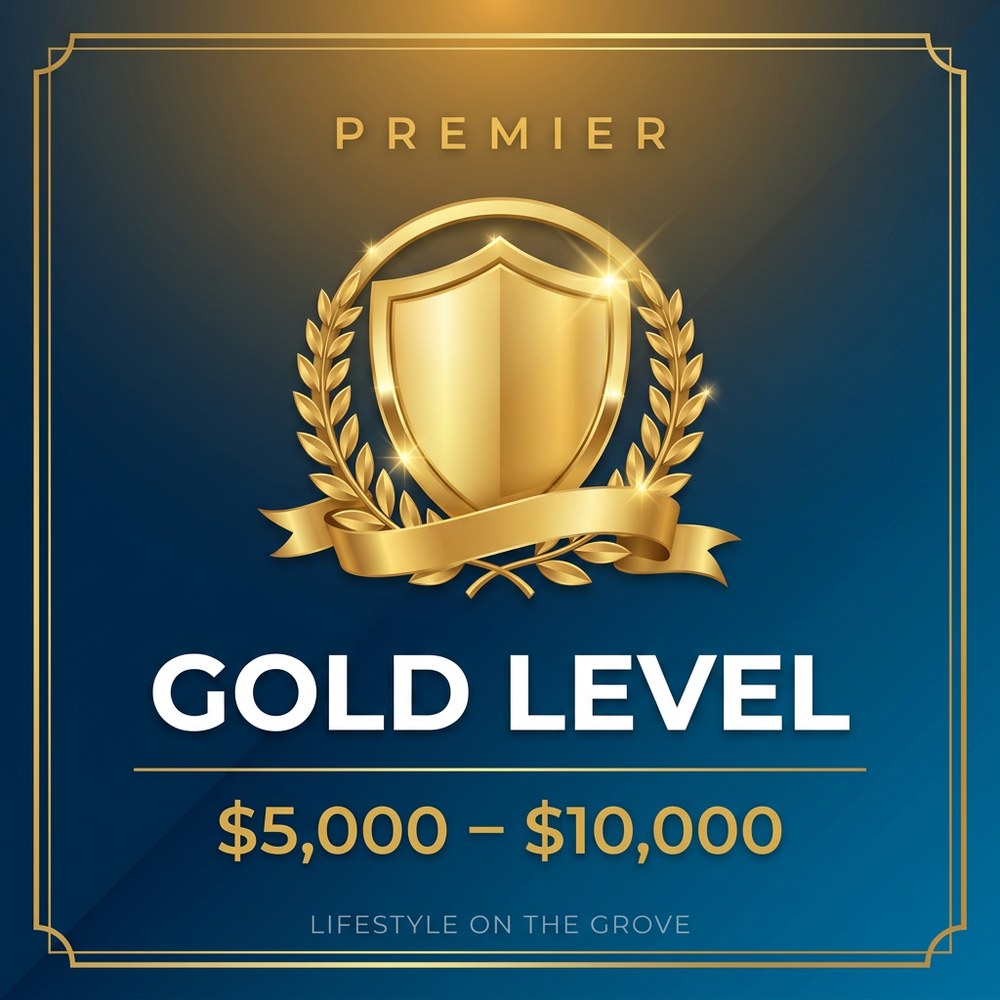 Gold Level Sponsorship badge — $5,000 to $10,000 — CVIC Lifestyle on the Grove