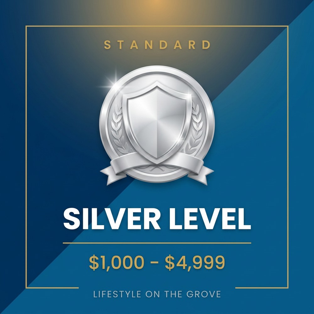 Silver Level Sponsorship badge — $1,000 to $4,999 — CVIC Lifestyle on the Grove